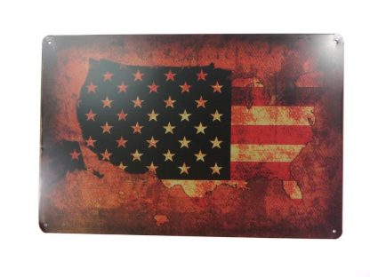 American flag map tin sign office bar  metalsign01-6 Metal Sign American