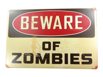 Beware of Zombies tin sign home bar  metalsign03-5 Metal Sign bar