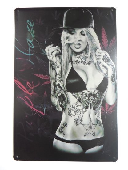 sexy smoking girl tin sign  vases metalsign21-2 Metal Sign garage shop indoor wall decor